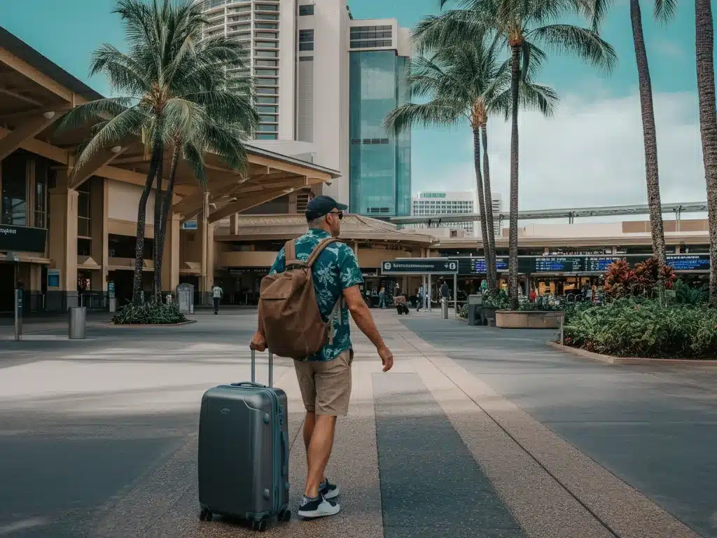 Facial surgery patient from the outer Hawaiian Islands arrives at the airport in Honolulu. Facial surgeon, Dr. Susan Tan offers guidance on traveling to Oahu for plastic surgery. Kauai, Moloka'i, Maui, Lanai, & Big Island patient guide by Hawaii Facial Plastic Surgery.